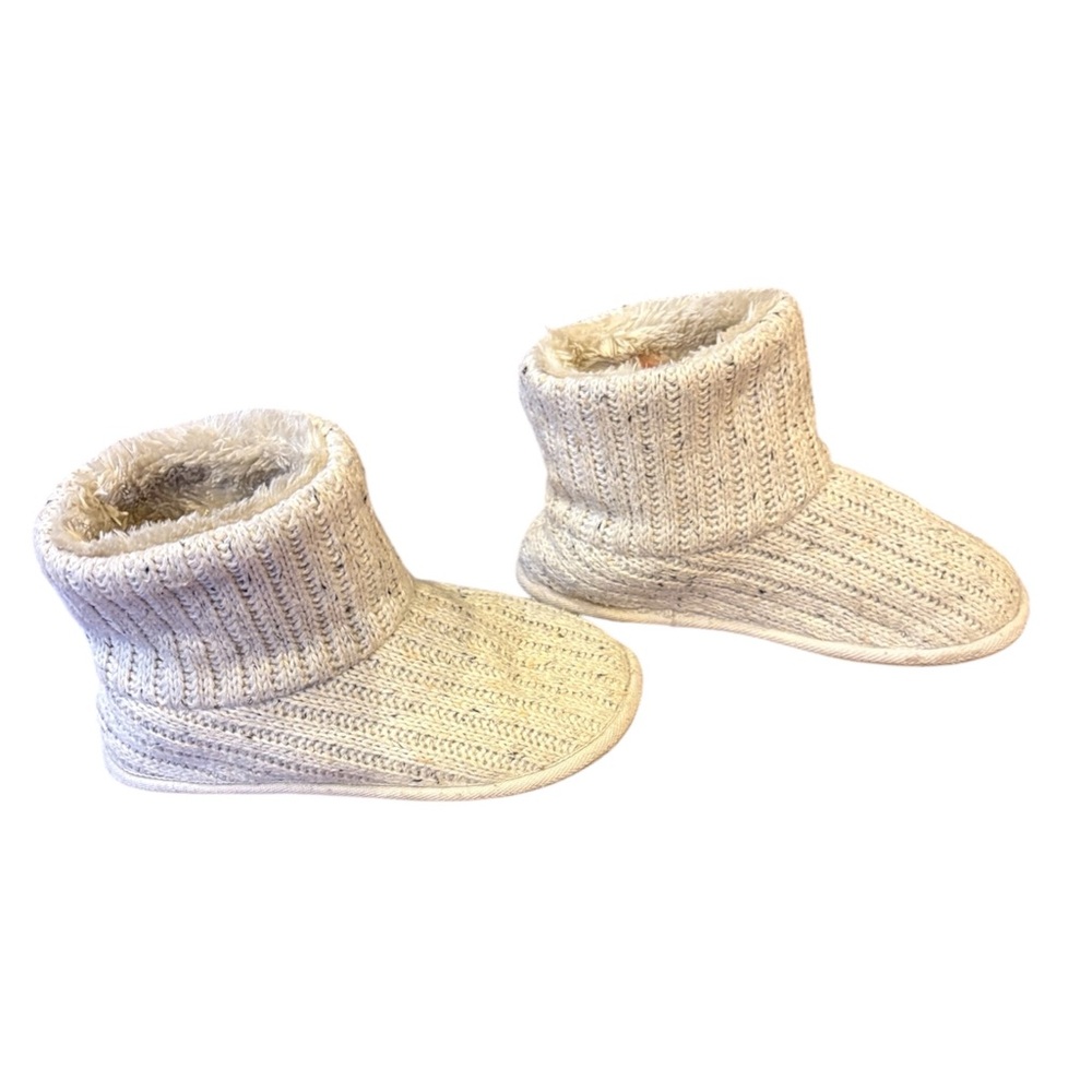 Womens Cozy Cream Knit Boots